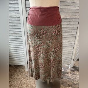 Patagonia Organic Cotton Tencel Blend Skirt - Pink, Teal and Tan